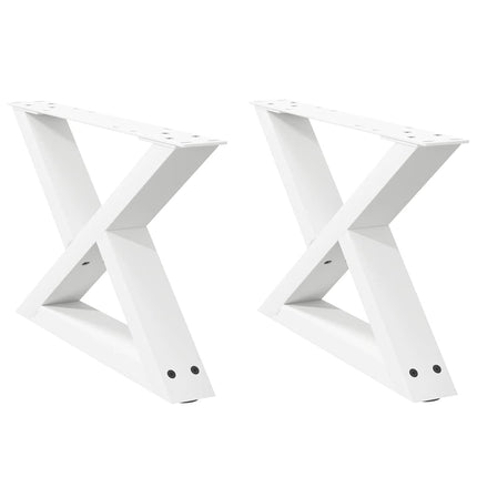 sofabordsben 2 stk. hvid 50x(30-31,3) cm stål