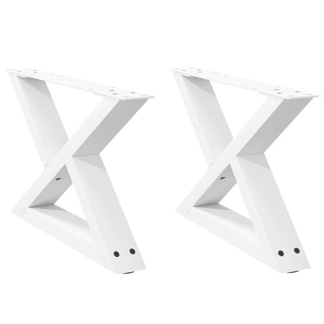 sofabordsben 2 stk. hvid 50x(30-31,3) cm stål
