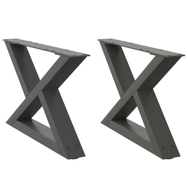 sofabordsben 2 stk. antracit 50x(30-31,3) cm stål