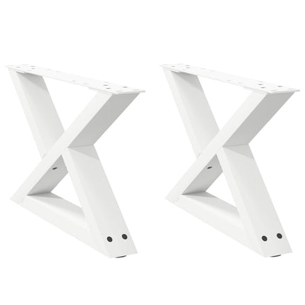 sofabordsben 2 stk. hvid 60 x (30-31,3) cm stål