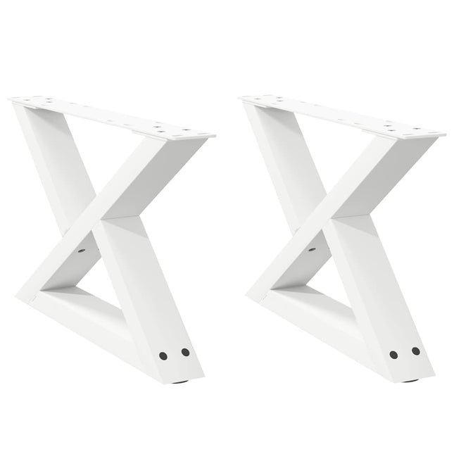 sofabordsben 2 stk. hvid 60 x (30-31,3) cm stål