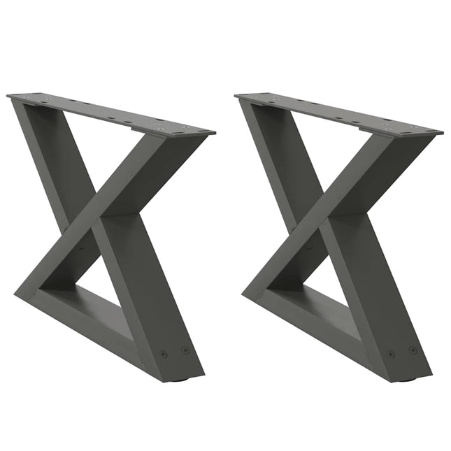 sofabordsben 2 stk. antracit 60 x (30-31,3) cm stål