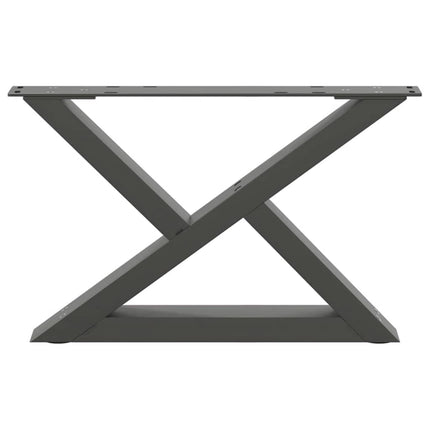 sofabordsben 2 stk. antracit 60 x (30-31,3) cm stål