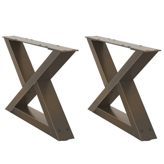 sofabordsben 2 stk. naturstål 60 x (30-31,3) cm stål