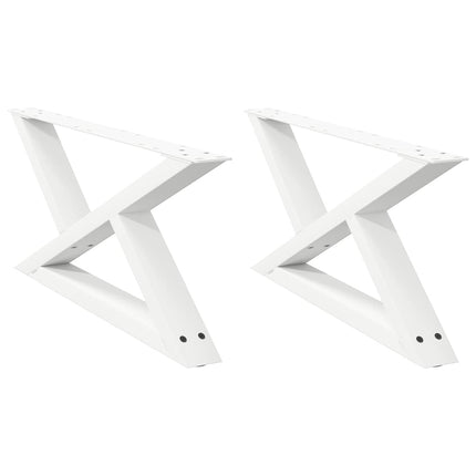 sofabordsben 2 stk. hvid 70 x (30-31,3) cm stål