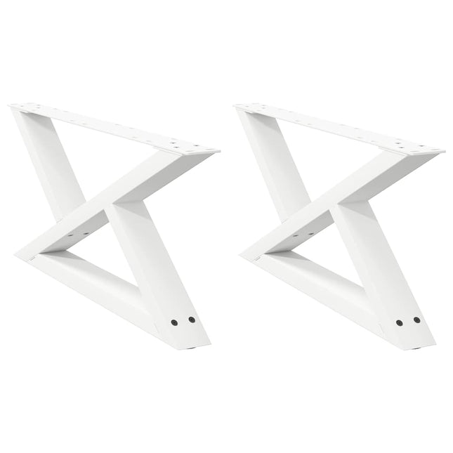 sofabordsben 2 stk. hvid 70 x (30-31,3) cm stål
