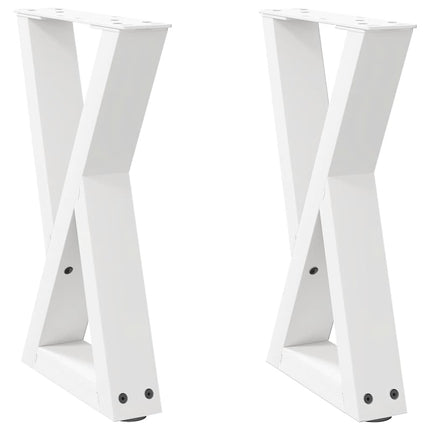 sofabordsben 2 stk. hvid 28 x (42-43,3) cm stål