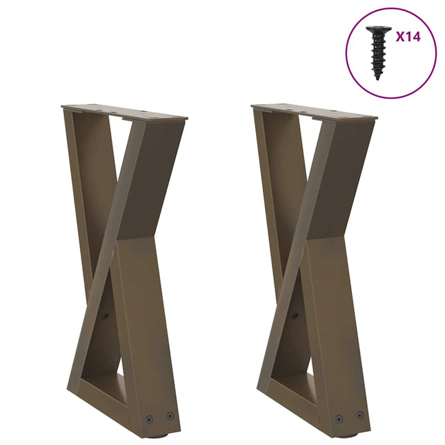 sofabordsben 2 stk. naturstål 28 x (42-43,3) cm stål