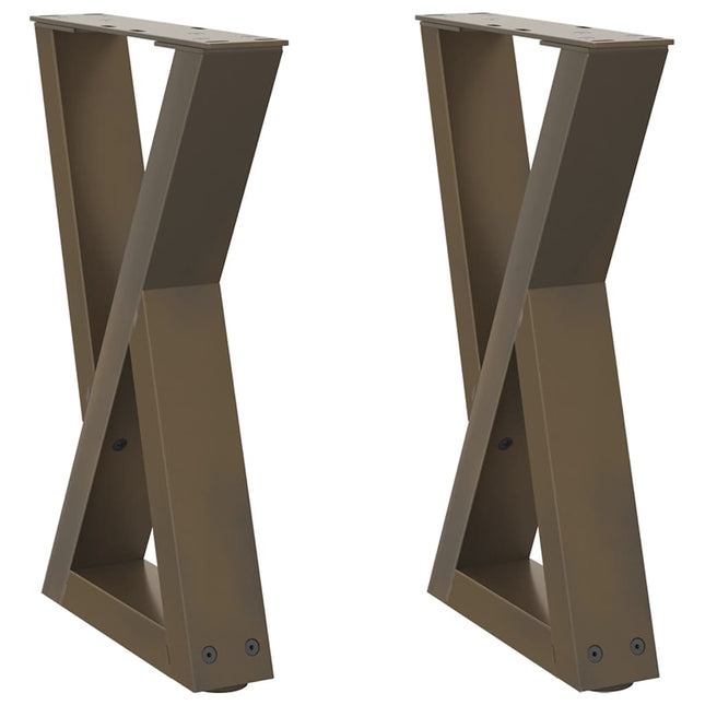 sofabordsben 2 stk. naturstål 28 x (42-43,3) cm stål