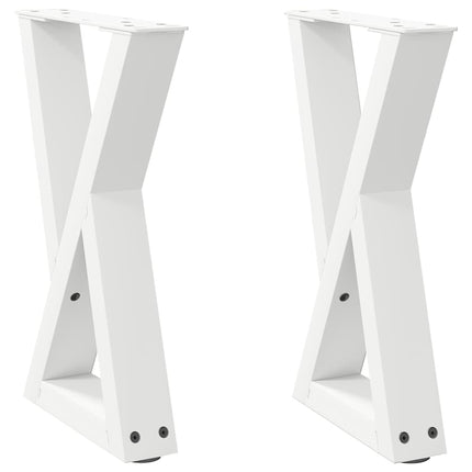 sofabordsben 2 stk. hvid 38 x (42-43,3) cm stål