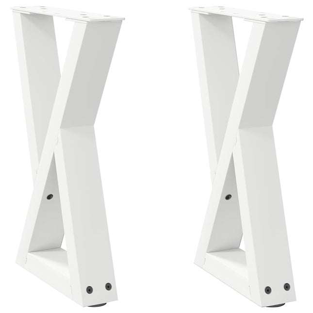 sofabordsben 2 stk. hvid 38 x (42-43,3) cm stål