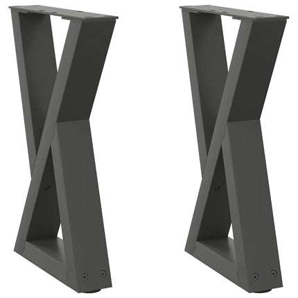 sofabordsben 2 stk. antracit 38 x (42-43,3) cm stål