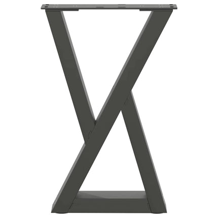 sofabordsben 2 stk. antracit 38 x (42-43,3) cm stål