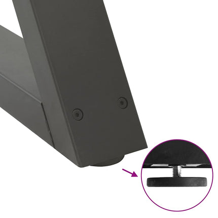 sofabordsben 2 stk. antracit 38 x (42-43,3) cm stål