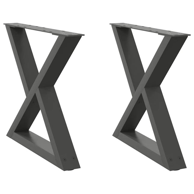 sofabordsben 2 stk. antracit 50x(42-43,3) cm stål