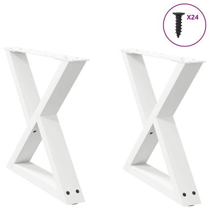 sofabordsben 2 stk. hvid 60 x (42-43,3) cm stål