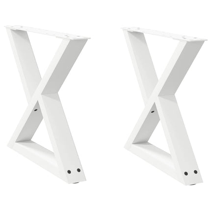 sofabordsben 2 stk. hvid 60 x (42-43,3) cm stål