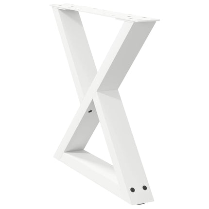 sofabordsben 2 stk. hvid 60 x (42-43,3) cm stål