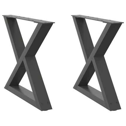 sofabordsben 2 stk. antracit 60 x (42-43,3) cm stål