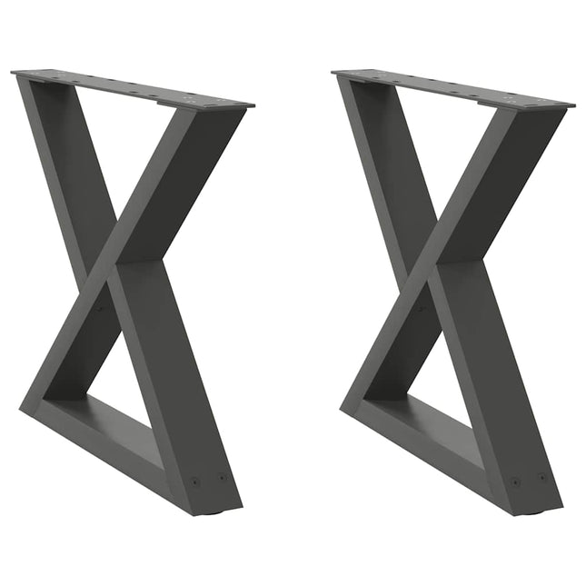sofabordsben 2 stk. antracit 60 x (42-43,3) cm stål