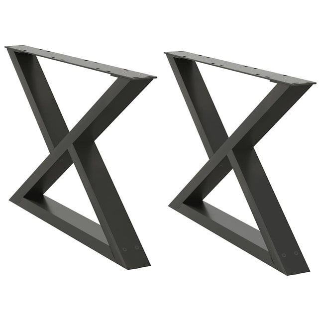 sofabordsben 2 stk. antracit 70 x (42-43,3) cm stål