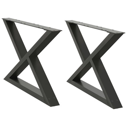 sofabordsben 2 stk. antracit 70 x (42-43,3) cm stål