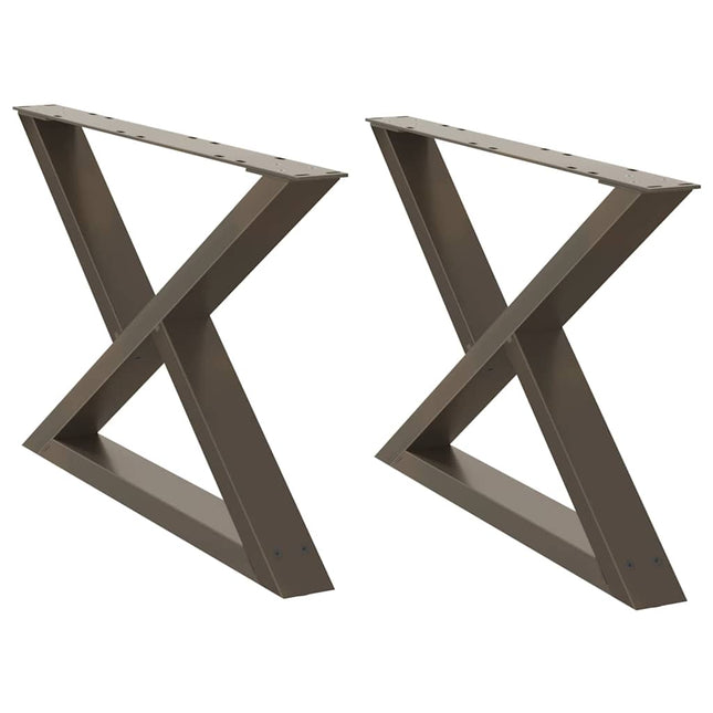 sofabordsben 2 stk. naturstål 70 x (42-43,3) cm stål