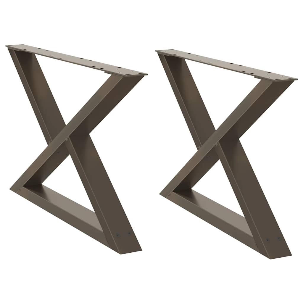 sofabordsben 2 stk. naturstål 70 x (42-43,3) cm stål