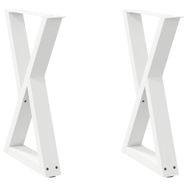 spisebordsben 2 stk. hvid 60 x (72-73,3) cm stål
