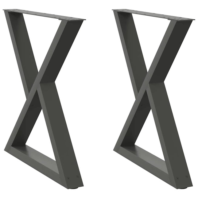 spisebordsben 2 stk. antracit 70 x (72-73,3) cm stål