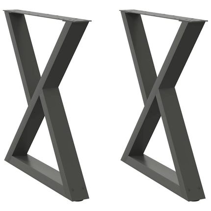spisebordsben 2 stk. antracit 70 x (72-73,3) cm stål