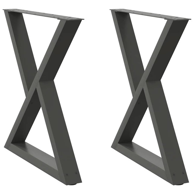 spisebordsben 2 stk. antracit 80 x (72-73,3) cm stål