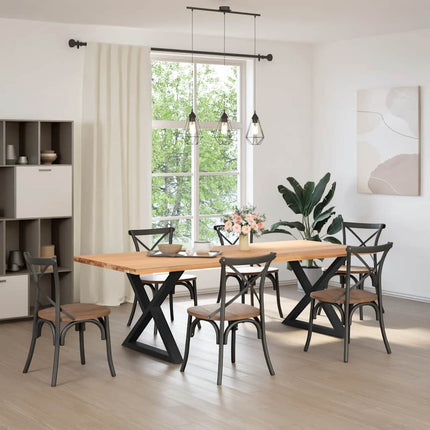 spisebordsben 2 stk. sort 90 x (72-73,3) cm stål