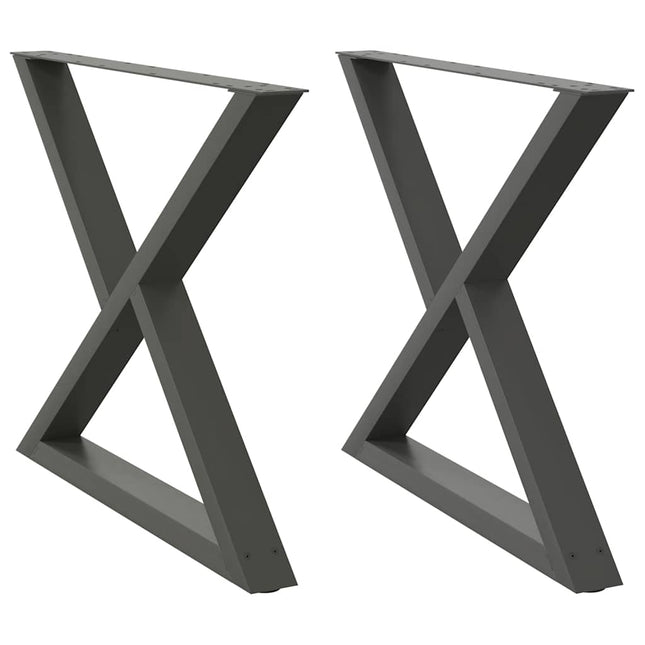 spisebordsben 2 stk. antracit 90 x (72-73,3) cm stål