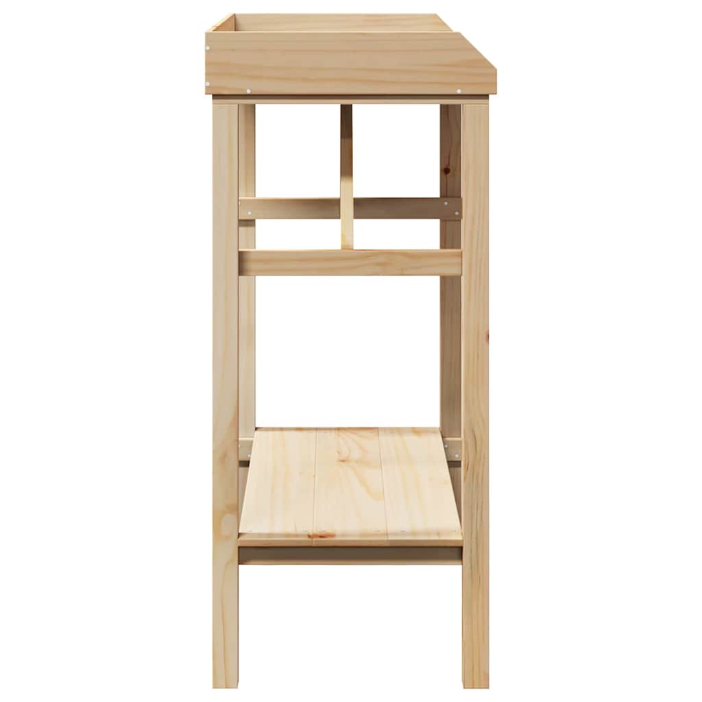 Planteholdere med hylde Brun 75 x 40 x 90 cm Solid fyrretræ