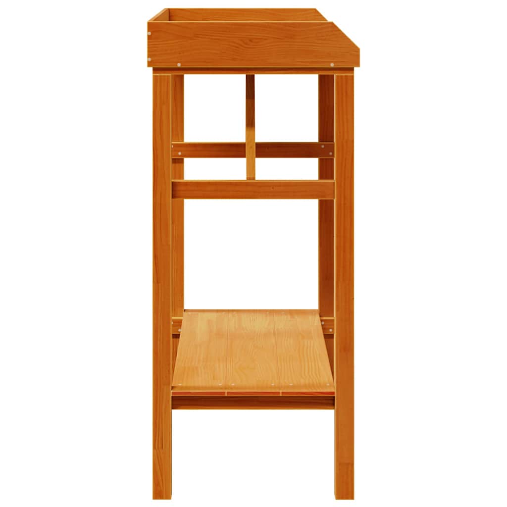 Planteholdere med hylde Brun 75 x 40 x 90 cm Massivt fyrretræ