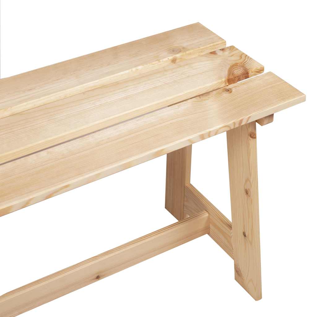 Udendørs bænk Naturfarvet 119 x 37 x 47 cm Massiv Fyrretræ