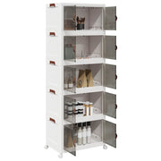 Stabelbar opbevaringskasse med hjul 5-etagers 75 L 64x40x179 cm