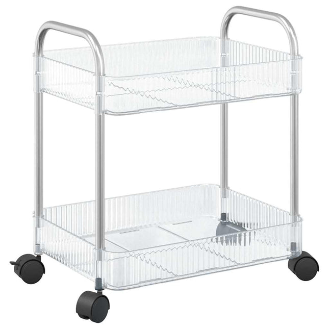 opbevaringsvogn i 2 niveauer transparent 37x28x43,5 cm akryl