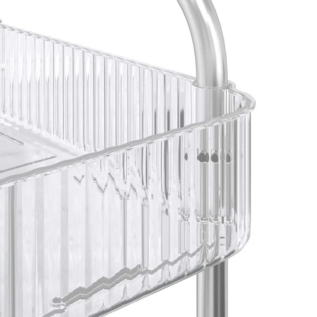 opbevaringsvogn i 2 niveauer transparent 37x28x43,5 cm akryl