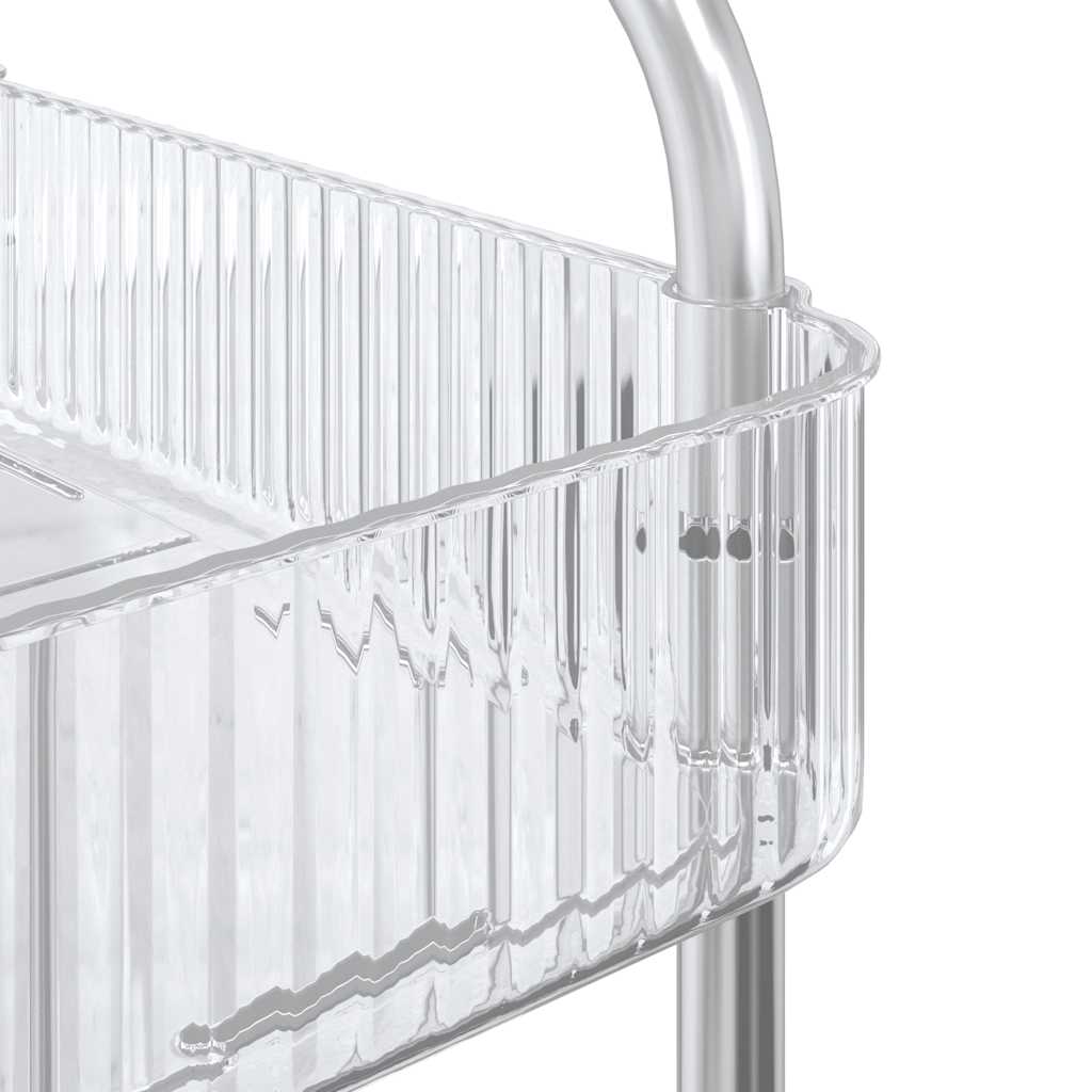 opbevaringsvogn i 2 niveauer transparent 37x28x43,5 cm akryl
