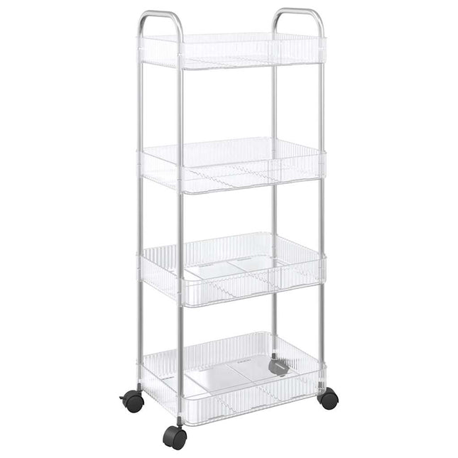 opbevaringsvogn i 4 niveauer transparent 37x28x95 cm akryl