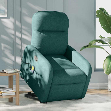 elektrisk massagestol med løftefunktion stof mørkegrøn
