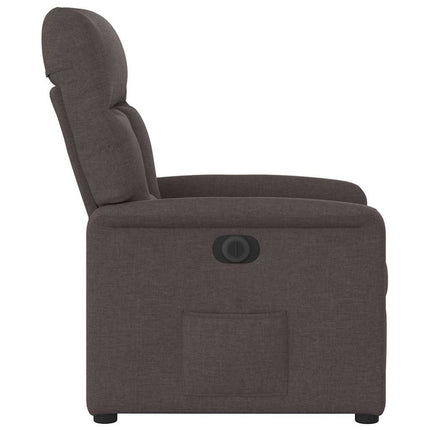 eldrevet lænestol stof mørkebrun