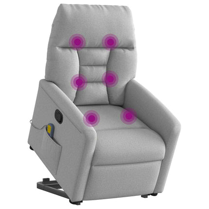 massagestol med løftefunktion stof skygrå
