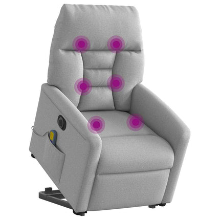 elektrisk massagestol med løftefunktion stof skygrå
