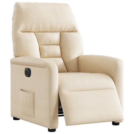 eldrevet lænestol mikrofiberstof beige