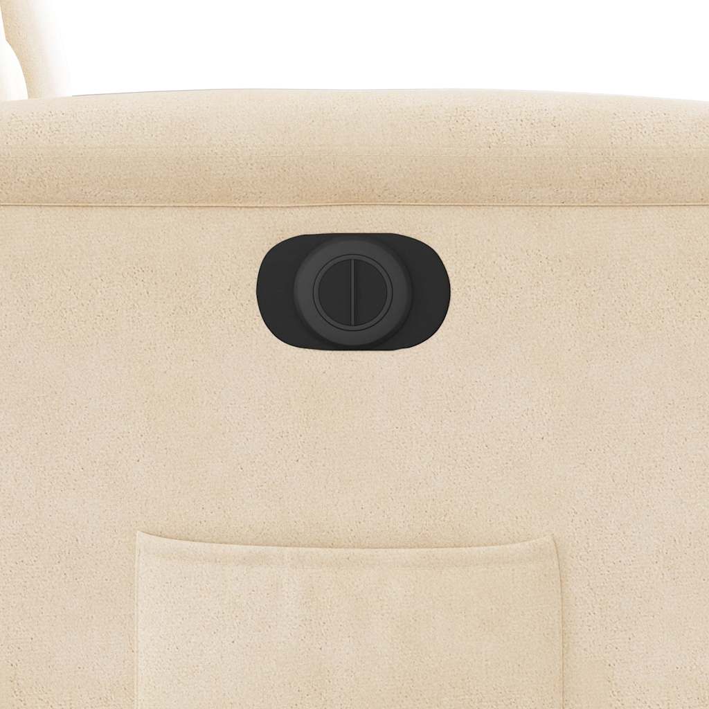 eldrevet lænestol mikrofiberstof beige