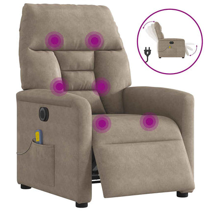 massagestol mikrofiberstof gråbrun