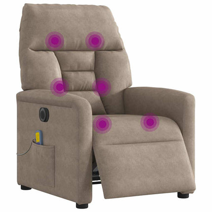 massagestol mikrofiberstof gråbrun